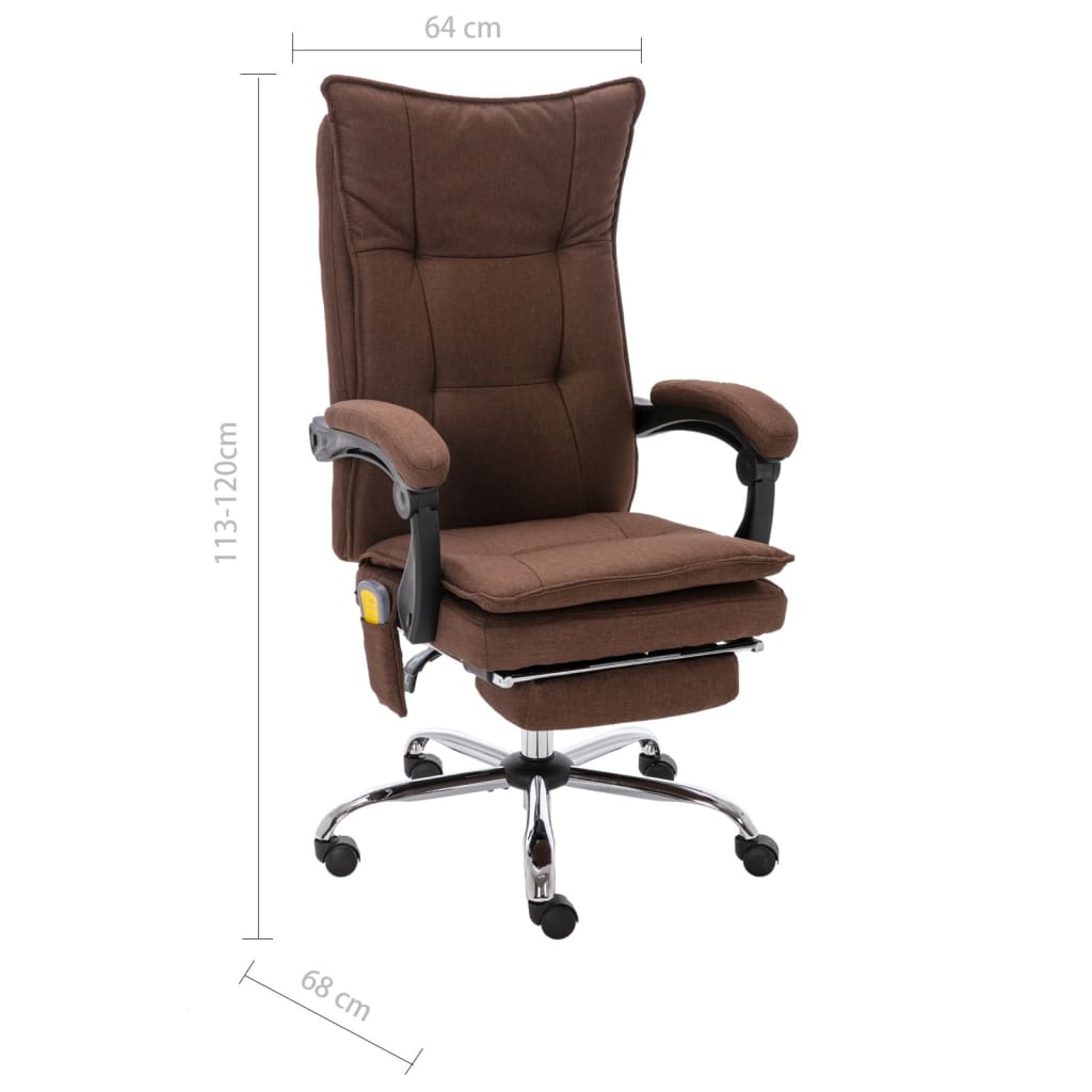 Massage-Bürostuhl Braun Stoff