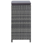 7-tlg. Gartenbar-Set mit Auflagen Poly Rattan Grau