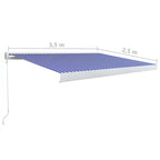 Manuelle Kassetten-Markise 350x250 cm Blau und Weiß