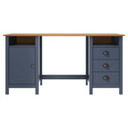 Schreibtisch Hill Grau 150x50x74 cm Massivholz Kiefer