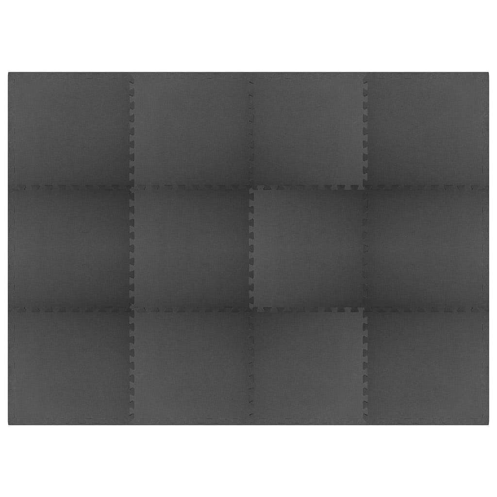 Bodenmatten 12 Stk. 4,32 m² EVA-Schaumstoff Schwarz