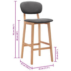 Barhocker 2 Stk. Dunkelgrau Stoff