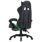 Gaming-Stuhl mit Fußstütze Grün und Schwarz Kunstleder