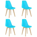 Esszimmerstühle 4 Stk. Blau Kunststoff