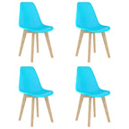 Esszimmerstühle 4 Stk. Blau Kunststoff