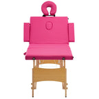 Massageliege Klappbar 4-Zonen mit Holzgestell Rosa