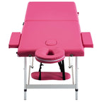 Massageliege Klappbar 2-Zonen mit Aluminiumgestell Rosa