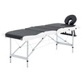 Massageliege Klappbar 4-Zonen Aluminiumgestell Schwarz und Weiß