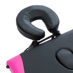 Massageliege Klappbar 4-Zonen Aluminiumgestell Schwarz und Rosa