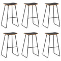 Barshocker 6 Stk. Schwarz Kunstleder