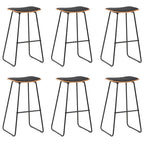 Barshocker 6 Stk. Schwarz Kunstleder