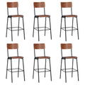 Barhocker 6 Stk. Massives Sperrholz Stahl