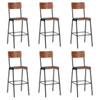 Barhocker 6 Stk. Massives Sperrholz Stahl