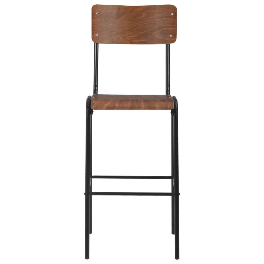 Barhocker 6 Stk. Massives Sperrholz Stahl