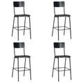 Barhocker 4 Stk. Schwarz Massives Sperrholz Stahl