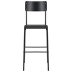 Barhocker 4 Stk. Schwarz Massives Sperrholz Stahl
