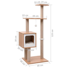 vidaXL Katzen-Kratzbaum mit Sisal-Kratzmatte 123 cm