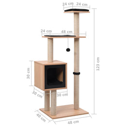 vidaXL Katzen-Kratzbaum mit Sisal-Kratzmatte 123 cm
