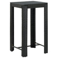 Garten-Bartisch Schwarz 60,5x60,5x110,5 cm Poly Rattan