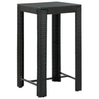Garten-Bartisch Schwarz 60,5x60,5x110,5 cm Poly Rattan