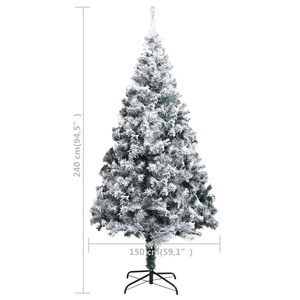 Künstlicher Weihnachtsbaum mit Schnee Grün 240 cm PVC