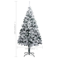 Künstlicher Weihnachtsbaum mit Schnee Grün 240 cm PVC