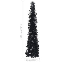 Künstlicher Pop-Up-Weihnachtsbaum Schwarz 120 cm PET