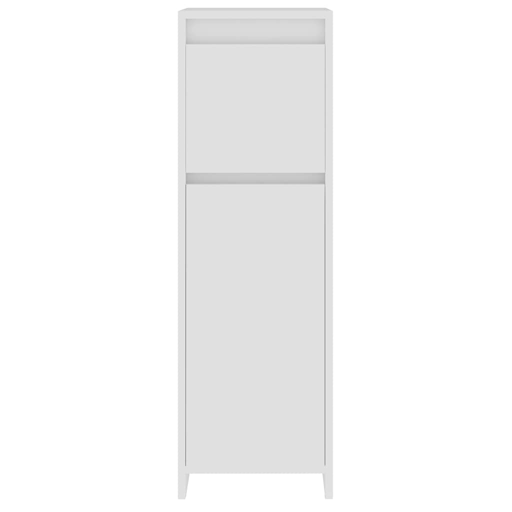 Badezimmerschrank Weiß 30x30x95 cm Holzwerkstoff