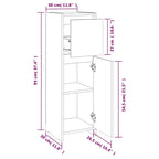 Badezimmerschrank Weiß 30x30x95 cm Holzwerkstoff