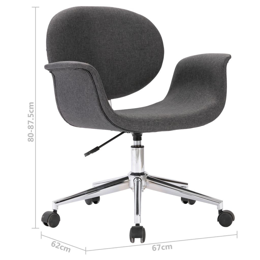 Drehbare Esszimmerstühle 6 Stk. Grau Stoff