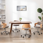 Drehbare Esszimmerstühle 4 Stk. Taupe Bugholz und Stoff