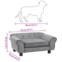 Hundesofa Grau 72x45x30 cm Plüsch