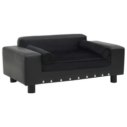 vidaXL Hundesofa Schwarz 81x43x31 cm Plüsch und Kunstleder