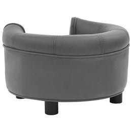 vidaXL Hundesofa Grau 48x48x32 cm Plüsch und Kunstleder