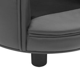 vidaXL Hundesofa Grau 48x48x32 cm Plüsch und Kunstleder