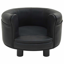 vidaXL Hundesofa Schwarz 48x48x32 cm Plüsch und Kunstleder