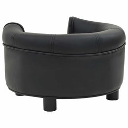 vidaXL Hundesofa Schwarz 48x48x32 cm Plüsch und Kunstleder