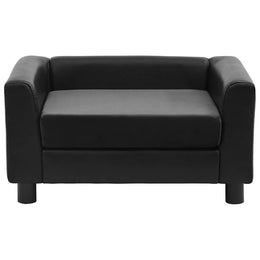 vidaXL Hundesofa Schwarz 60x43x30 cm Plüsch und Kunstleder