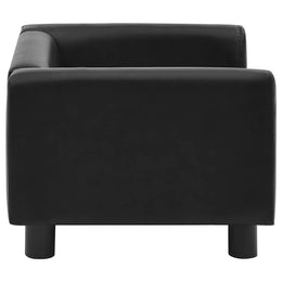 vidaXL Hundesofa Schwarz 60x43x30 cm Plüsch und Kunstleder