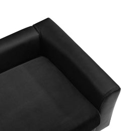 vidaXL Hundesofa Schwarz 60x43x30 cm Plüsch und Kunstleder
