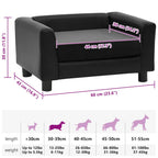 Hundesofa Schwarz 60x43x30 cm Plüsch und Kunstleder