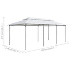 Pavillon mit Vorhängen 600x298x270 cm Weiß 180g/m²
