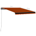 Einziehbare Markise Handbetrieben 300 x 250 cm Orange und Braun