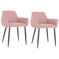Esszimmerstühle 2 Stk. Rosa Samt