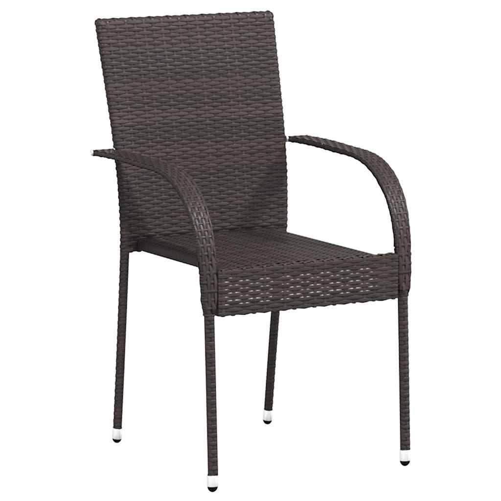 Stapelbare Gartenstühle 4 Stk. Poly Rattan Braun