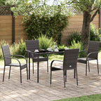 Stapelbare Gartenstühle 4 Stk. Poly Rattan Braun