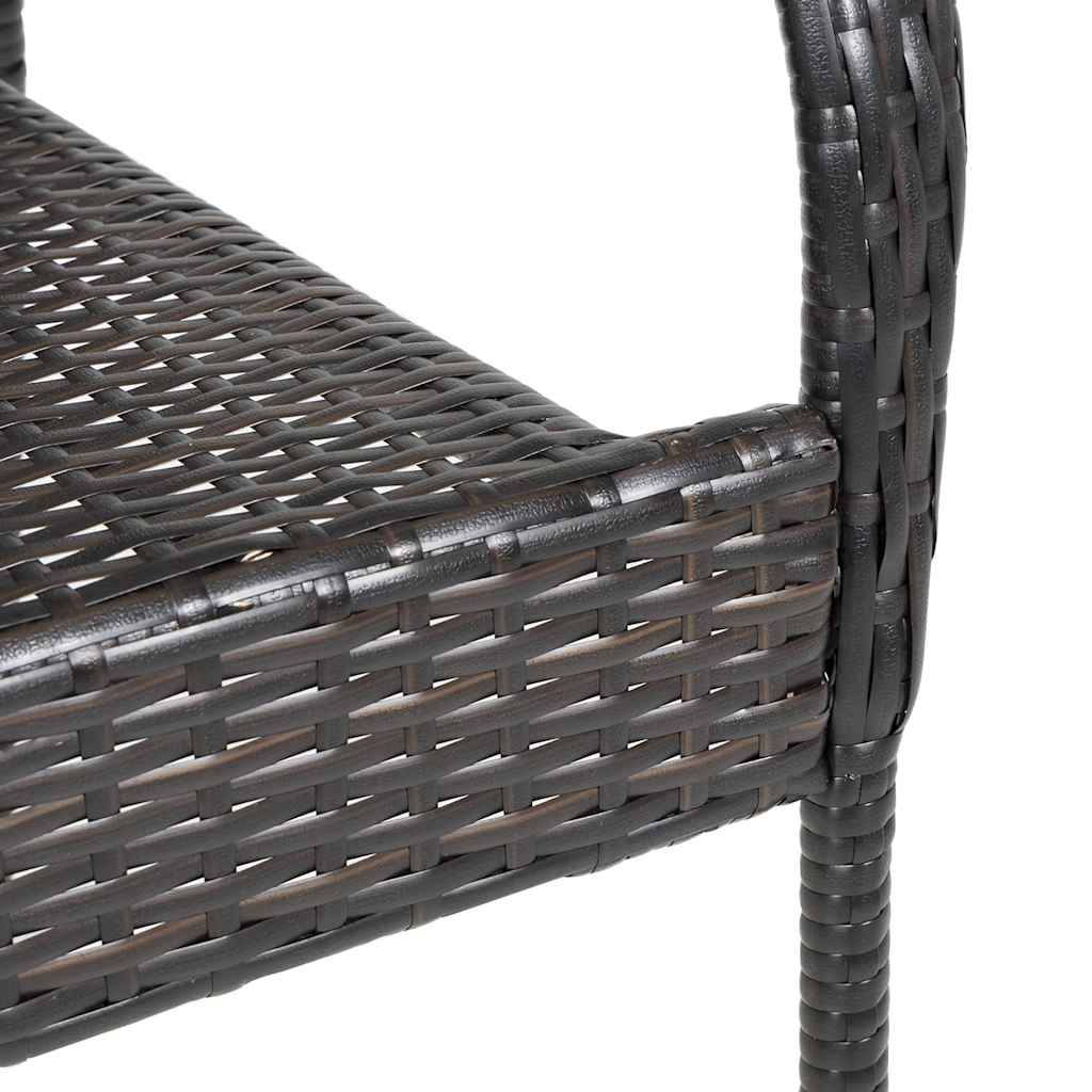 Stapelbare Gartenstühle 6 Stk. Poly Rattan Braun