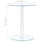 Couchtisch Transparent 40 cm Hartglas