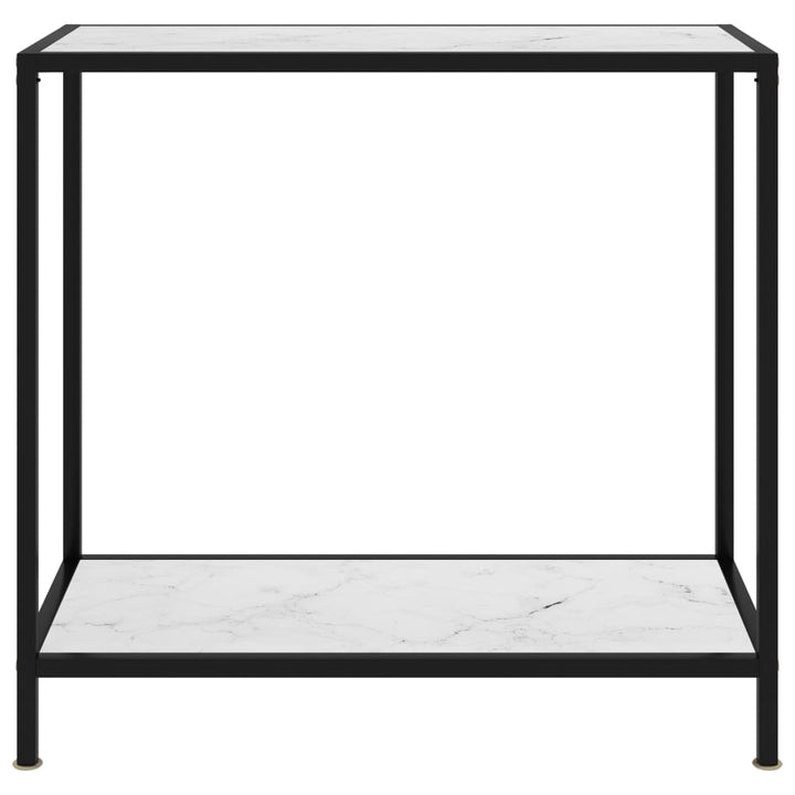 Konsolentisch Weiß 80x35x75 cm Hartglas
