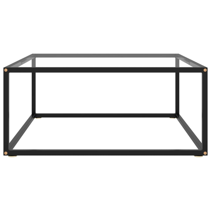 Couchtisch Schwarz mit Hartglas 80x80x35 cm